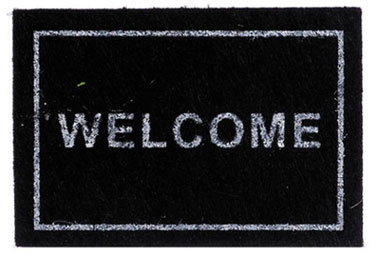 Dollhouse Miniature Welcome Mat, Black